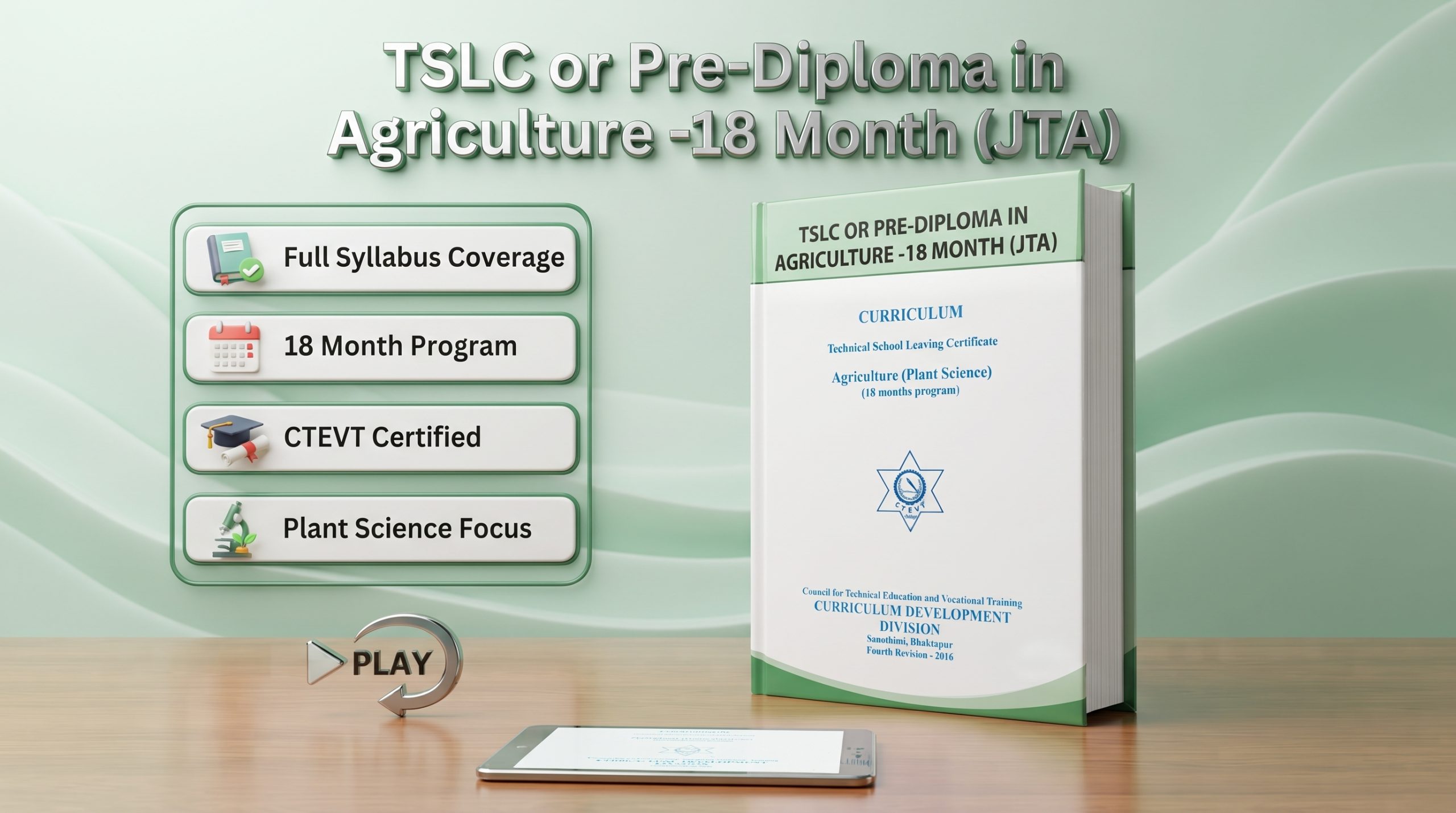 TSLC or Pre-Diploma in Agriculture -18  Month (JTA)