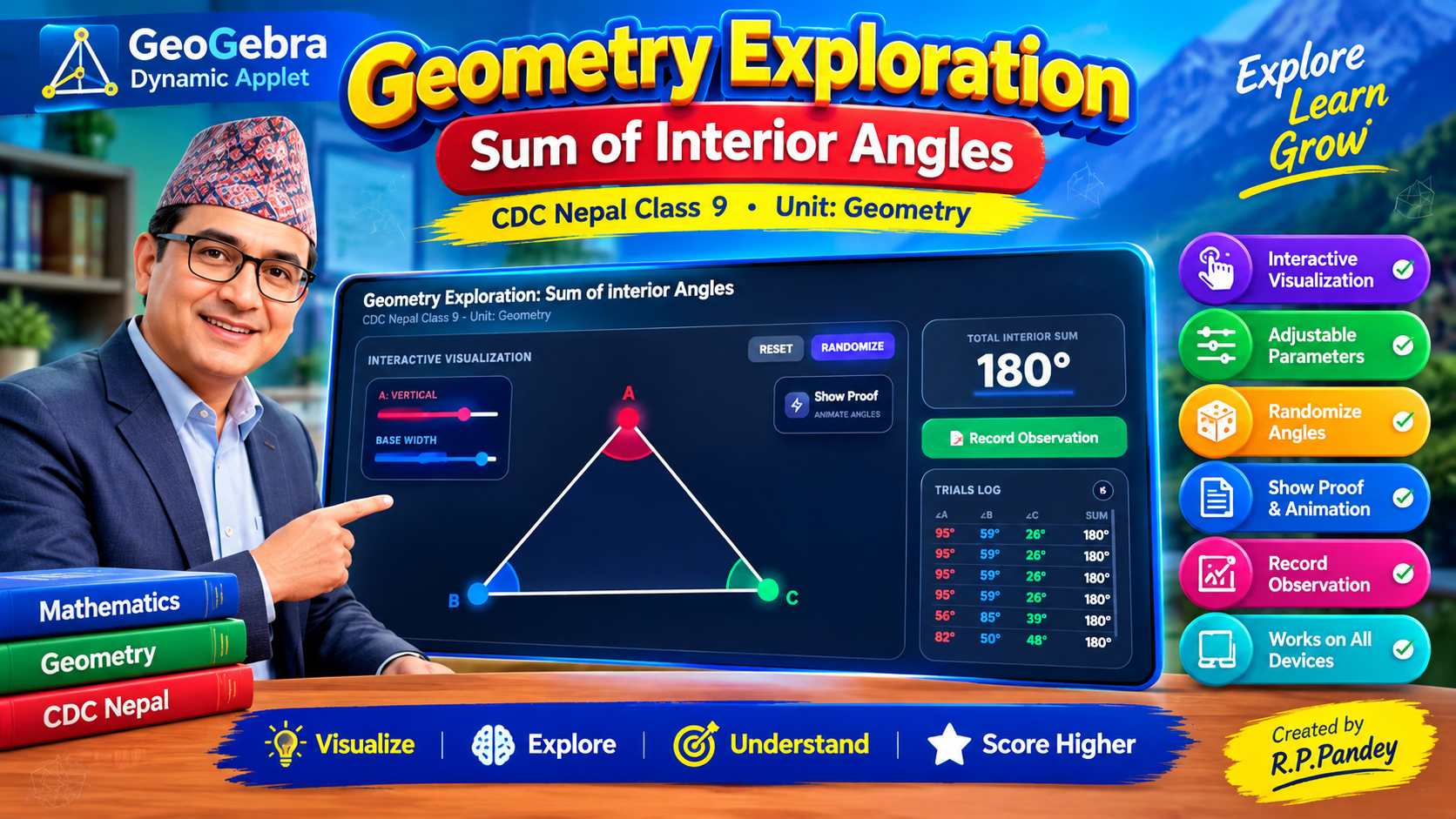 Sum of Interior Angles of a Triangle