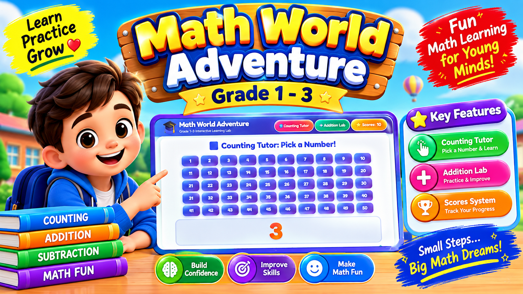 Math World Adventure Grade 1-3