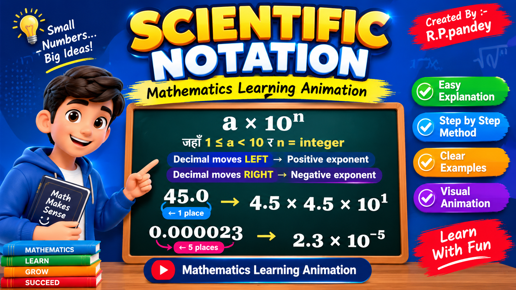 Scientific Notation, Mathematics Learning Animation@Grade-8