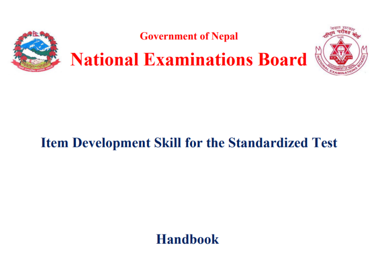 Item Development Skill For The Standardized Skill Test English Handbook Grade:- 6 – 8