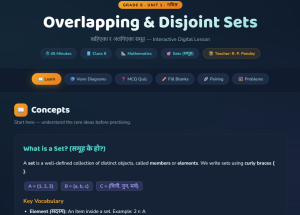 Disjoint and Overlapping Sets(Lesson Plan-8)