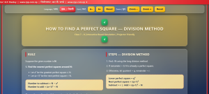 HOW TO FIND A PERFECT SQUARE — Grade 7-8